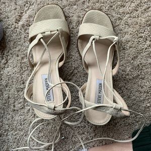 Steve Madden Lace Up Snakeskin Heels